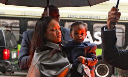 RIHANNA ARRIVES AT ASAP ROCKY GUN TRIAL WITH SONS RZA & RIOT